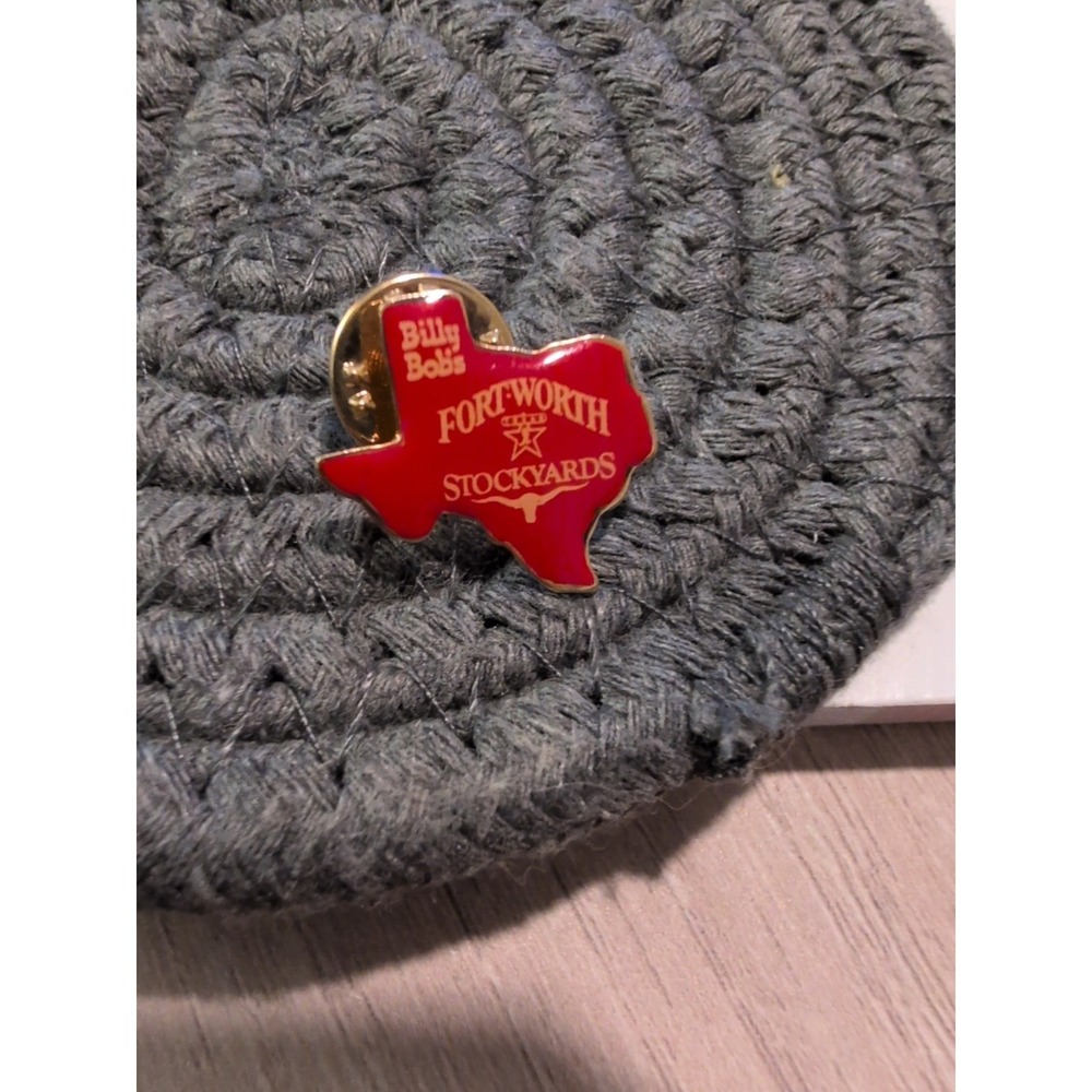 Fort Worth Texas Vintage Lapel Pin - TX Longhorn Lone Star Travel Souvenir Pin